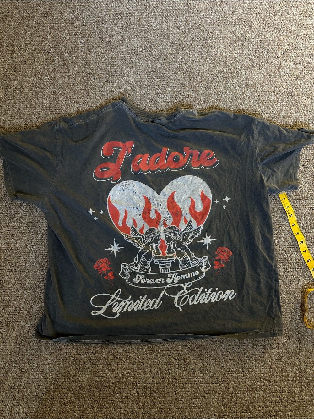 J'adore Limited Edition Graphic Tee - grey & orange